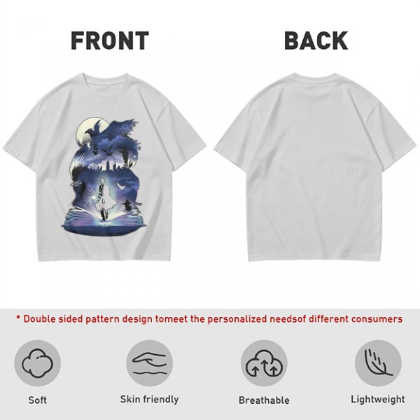 Olive T-Shirt With Magical Fantasy Creature Silhouette Art Print