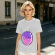 Olive T-shirt with Sleeping Cats in Colorful Bubble Graphic