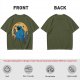 Olive T-Shirt Featuring Giant Cookie Monster Holding Cookie Against Moon