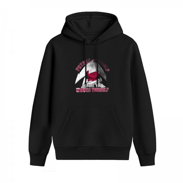 Black hoodie with Phyrexian themed 'Phyrex Yourself' graphic print