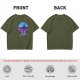 Olive T-shirt with Anor Londo Synthwave Castle Print