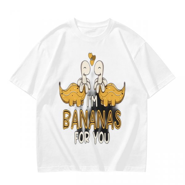Olive T-Shirt With Cute Banana Dinosaur Love Graphic And I'm Bananas For You Text