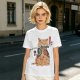 Olive T-Shirt With Samurai Cat Holding Katana And Koi Tattoos