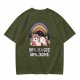Olive T-Shirt With Grumpy Unicorn 50% Magic 50% Done Print