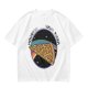 Olive t-shirt with space pizza graphic and Houston have pizza text