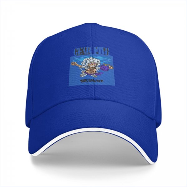 Black Baseball Cap with Gear Fifth Luffy Anime Print
