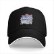 Black Baseball Cap With Japanese Anime Inspired Graphic Print