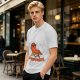 Olive T-shirt with Relaxed Cartoon Chili Pepper Wearing Sunglasses and Peppers Text