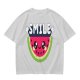 Olive T-Shirt With Cute Watermelon Graphic And Smile Text