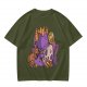 Olive T-Shirt with Cute Sleeping Purple Dragon and Treasure Artwork