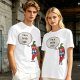 Olive green t-shirt with funny 'I'm a little chili' cartoon chili print