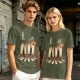 Olive T-Shirt With Walking Burritos Abbey Road Style Graphic
