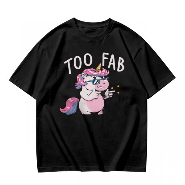 Olive T-Shirt with Too Fab Cool Unicorn Graphic Print