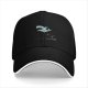 Black Baseball Cap With Shark Graphic And Dolphin Text Print