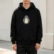 Black hoodie with grumpy Totoro graphic print