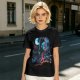 Olive T-shirt with fantasy warrior and moon graphic print