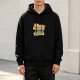 Black hoodie with cute sleeping bear and 'I accidentally hibernate' text