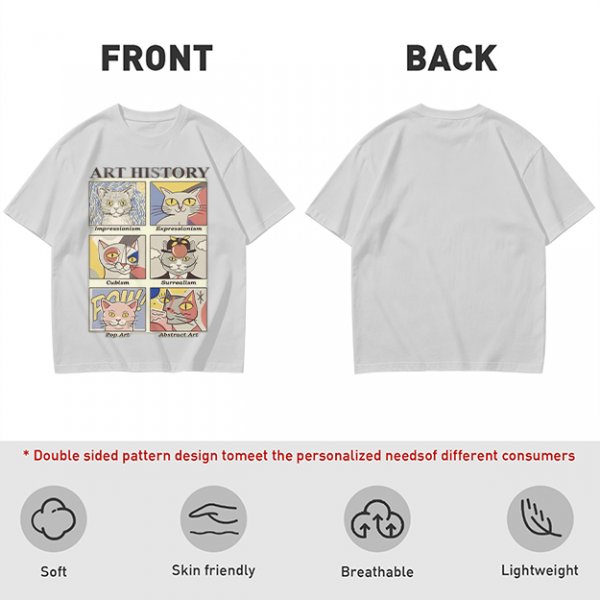 Art History Cat Themed Graphic T-Shirt Print Design