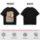 Olive t-shirt with Japanese octopus sushi warrior wave graphic