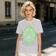 Olive Green T-Shirt With Leaf Shaped Tamagotchi Totoro Print