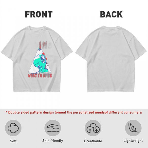 Olive T-Shirt With Cute Dinosaur Graphic And 'What I'm Doing' Text