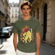 Olive T-Shirt With Super Saiyan Style Electric Cat Graphic