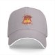 Black baseball cap with flame and banner graphic design
