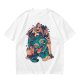 Olive T-Shirt With Girls On A Teal Tiger Graphic Print