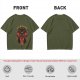 Olive T-Shirt with Vampurr Black Cat Vampire Graphic