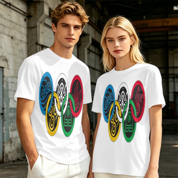Avatar The Last Airbender Four Elements Symbols Graphic T-Shirt