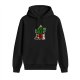 Black Hoodie With Christmas Themed Alien Graphic Design