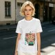 Olive green t-shirt with cute shiba inu ice cream graphic