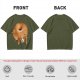 Olive Green T-Shirt With Donut Shaped Beagle Print