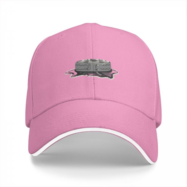 Black Baseball Cap With Melting Cake Graphic Design