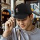 Black Baseball Cap With Samurai Warrior And Red Sun Print