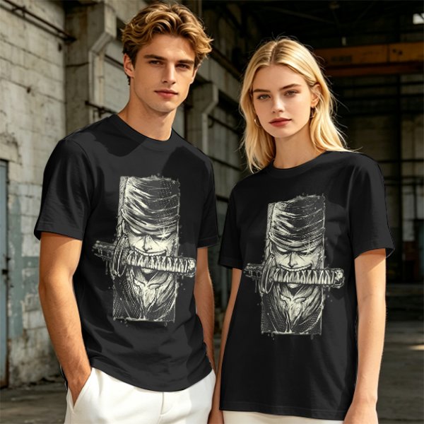 Olive T-shirt with One Piece Zoro Bandana Sword Print