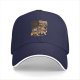 Black baseball cap with fantasy cat adventure graphic print