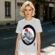Olive T-shirt with Great Wave Enso Circle and Red Sun Print