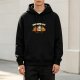 Black hoodie with playful gourdellas pumpkin graphic design