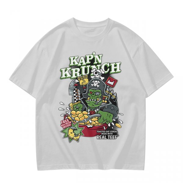 Kap'n Krunch Zombie Pirate Graphic Olive T-Shirt