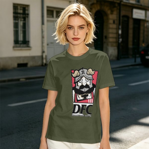 Olive T-Shirt with DFC Viking Graphic Print
