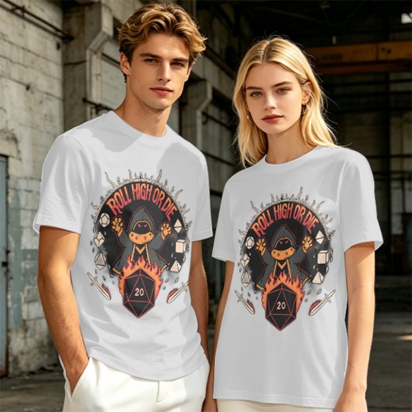 Roll High Or Die DnD Themed Graphic T-Shirt