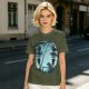 Olive T-Shirt With Silhouetted Forest Scene And Two Figures