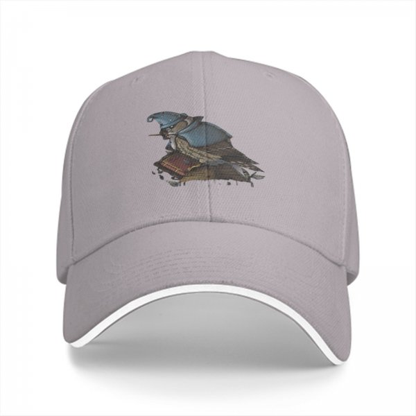 Black Baseball Cap With Wizard Owl Art Print