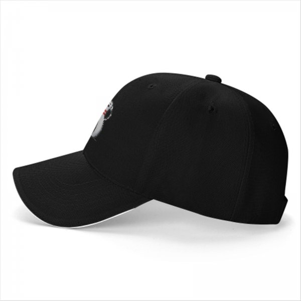 Black Baseball Cap With Scared Bowling Pins Graphic