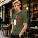 Olive T-Shirt With Metal Goose Solid Parody Graphic Print