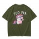 Olive T-Shirt with Too Fab Cool Unicorn Graphic Print