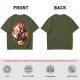 Olive T-Shirt with Halloween Axolotl Candy Corn Art