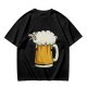 Olive Green T-Shirt With Funny Sheep Beer Mug Graphic