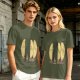 Olive T-Shirt With Funny Taco Characters Around A Campfire
